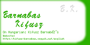 barnabas kifusz business card